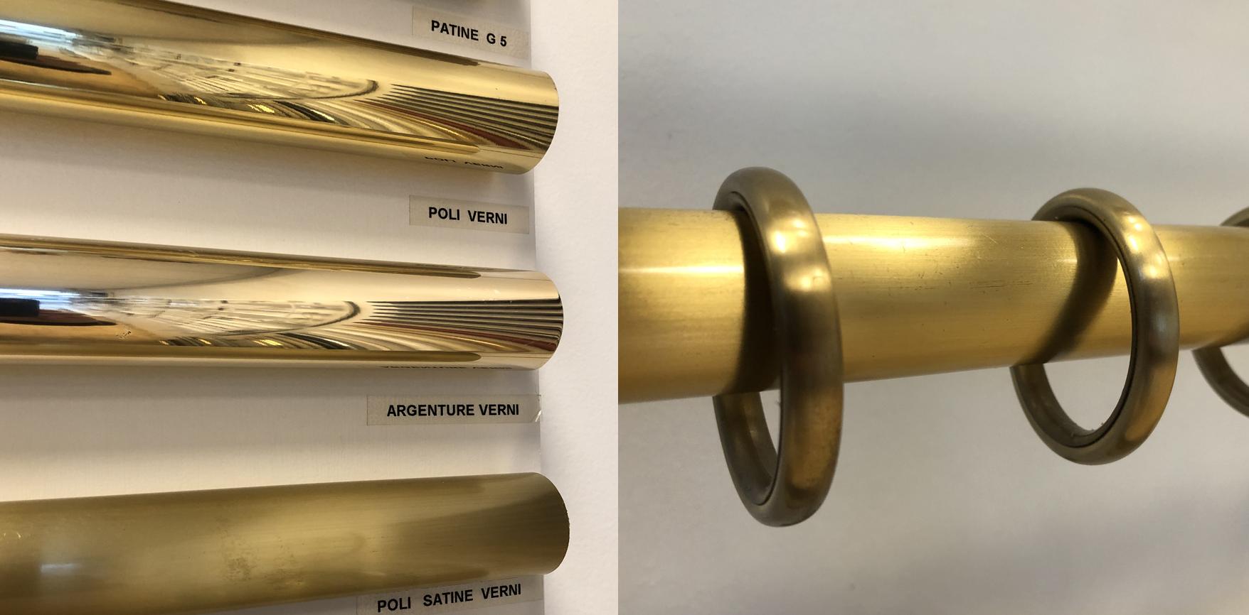 Made to measure : brass rod with various decorative finishes.